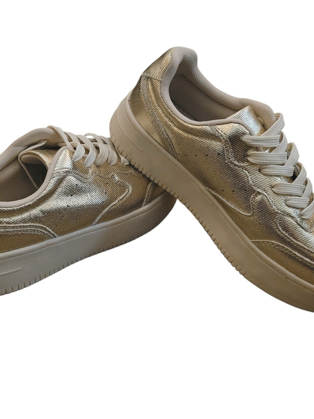 Forever 21 Metallic Gold Low-Top Sneakers
